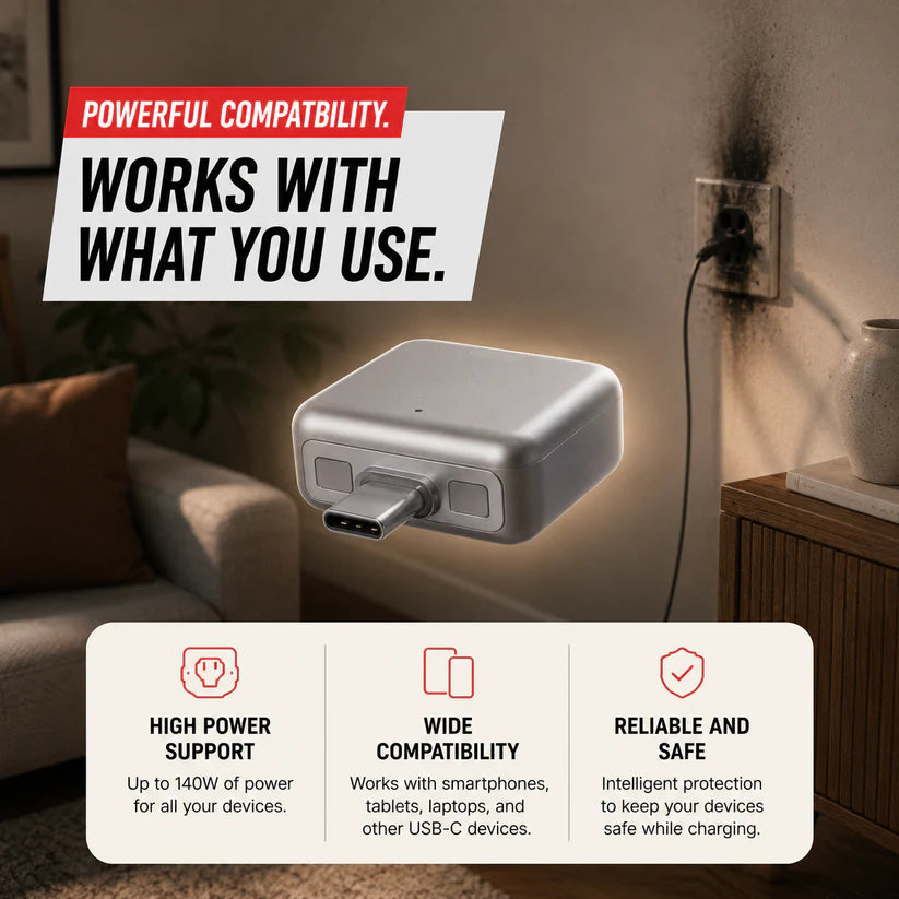 VoltCut™ Shop Anti-Overcharge Safe Charger for USB-C Devices Compatible with multiple devices